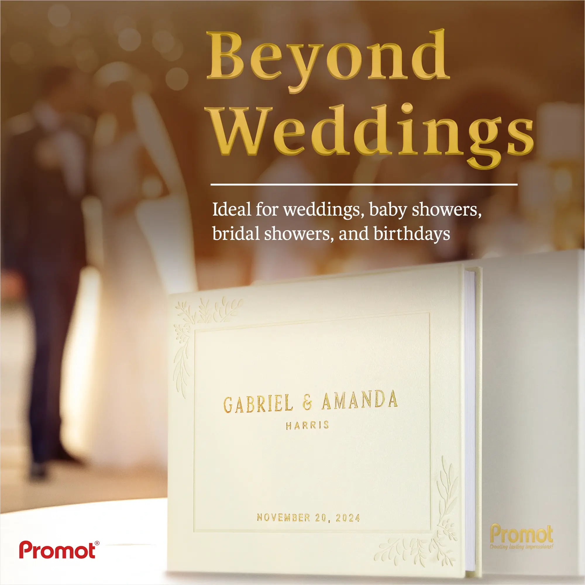 Custom Wedding Guest Book - White